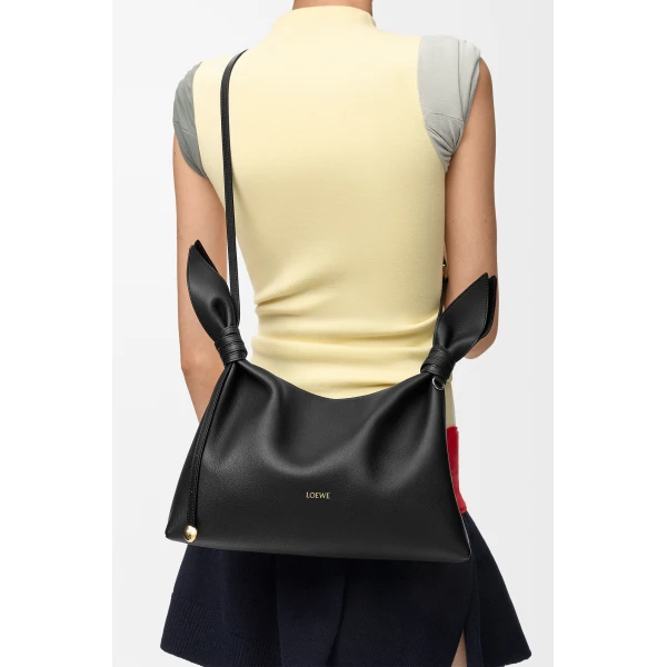 Loewe Medium Scarf bag in smooth calfskin, Black | Shoulder & Crossbody Bags | Coveti