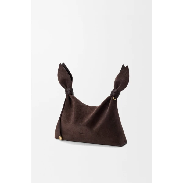 Loewe Medium Scarf bag in suede, Dark Chestnut | Shoulder & Crossbody Bags | Coveti