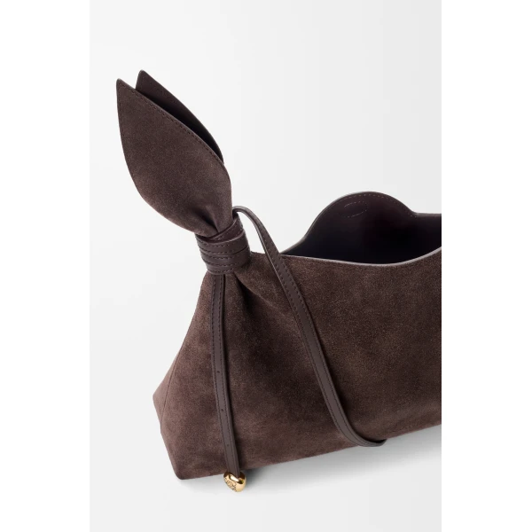 Loewe Medium Scarf bag in suede, Dark Chestnut | Shoulder & Crossbody Bags | Coveti