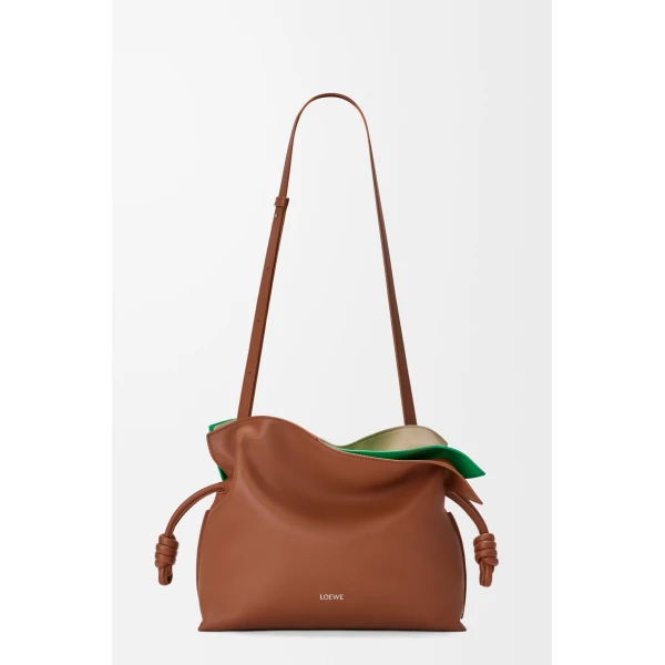 Loewe Medium layered Flamenco clutch in nappa calfskin, Multicolor Squirrel | Shoulder & Crossbody Bags | Coveti