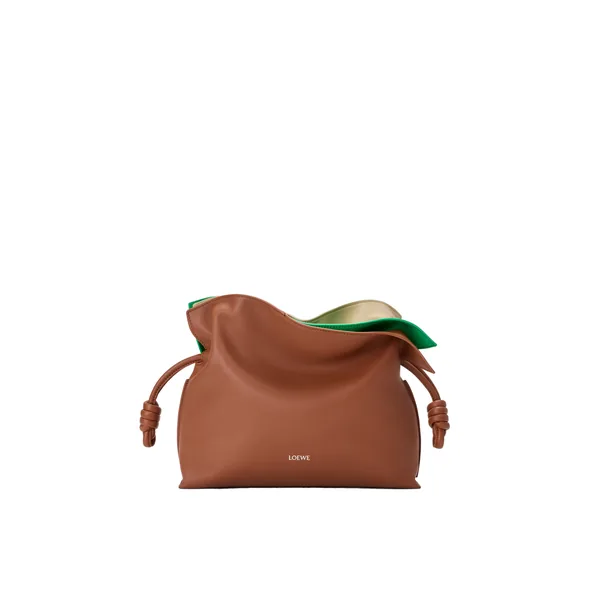 Loewe Medium layered Flamenco clutch in nappa calfskin, Multicolor Squirrel | Shoulder & Crossbody Bags | Coveti