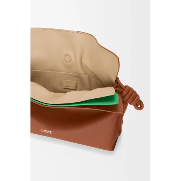Loewe Medium layered Flamenco clutch in nappa calfskin, Multicolor Squirrel | Shoulder & Crossbody Bags | Coveti
