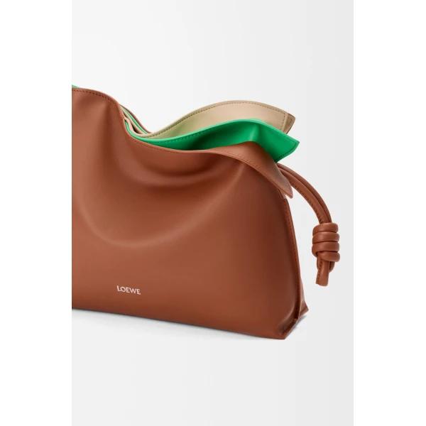 Loewe Medium layered Flamenco clutch in nappa calfskin, Multicolor Squirrel | Shoulder & Crossbody Bags | Coveti