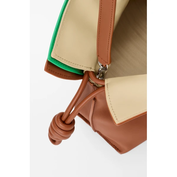 Loewe Medium layered Flamenco clutch in nappa calfskin, Multicolor Squirrel | Shoulder & Crossbody Bags | Coveti