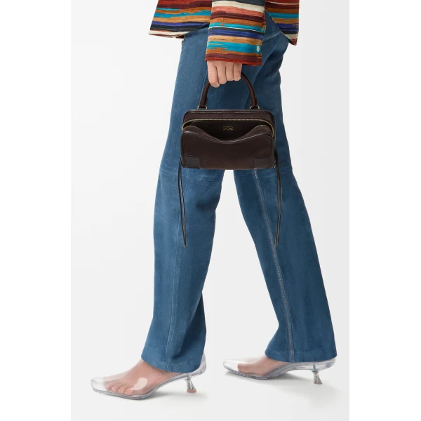 Loewe Mini Amazona 180 bag in suede, Dark Chestnut | Totes & Top-Handle Bags | Coveti