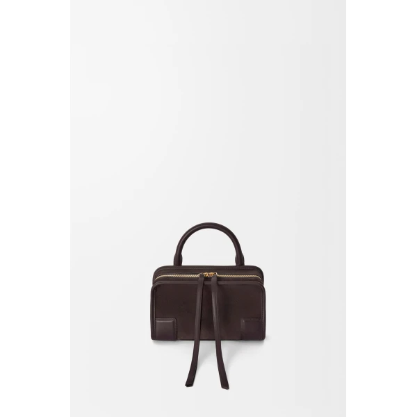 Loewe Mini Amazona 180 bag in suede, Dark Chestnut | Totes & Top-Handle Bags | Coveti