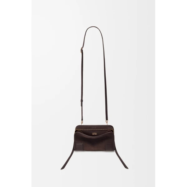 Loewe Mini Amazona 180 bag in suede, Dark Chestnut | Totes & Top-Handle Bags | Coveti