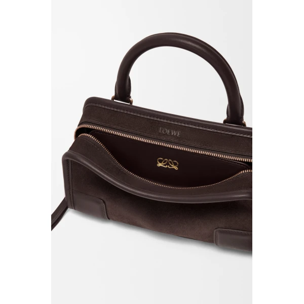 Loewe Mini Amazona 180 bag in suede, Dark Chestnut | Totes & Top-Handle Bags | Coveti
