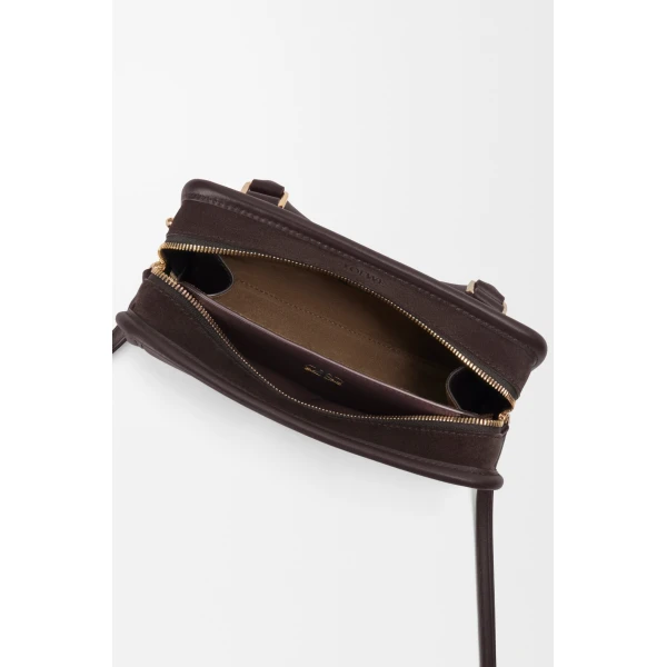 Loewe Mini Amazona 180 bag in suede, Dark Chestnut | Totes & Top-Handle Bags | Coveti