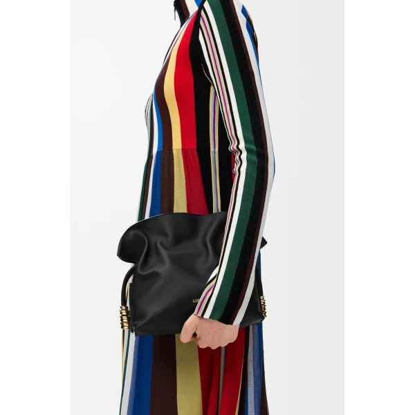Loewe Mini Coil Flamenco clutch in nappa calfskin, Black | Shoulder & Crossbody Bags | Coveti