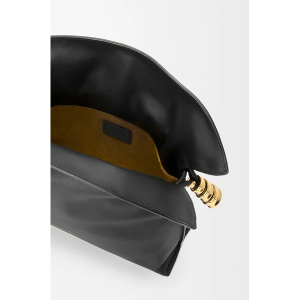 Loewe Mini Coil Flamenco clutch in nappa calfskin, Black | Shoulder & Crossbody Bags | Coveti