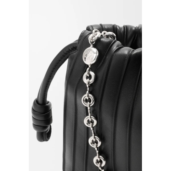 Loewe Mini Flamenco Pleats purse in nappa lambskin, Black | Shoulder & Crossbody Bags | Coveti