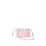Loewe Mini Flamenco Pleats purse in nappa lambskin, Crystal Pink | Shoulder & Crossbody Bags | Coveti