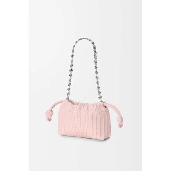 Loewe Mini Flamenco Pleats purse in nappa lambskin, Crystal Pink | Shoulder & Crossbody Bags | Coveti