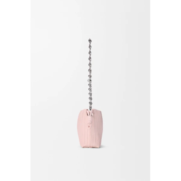 Loewe Mini Flamenco Pleats purse in nappa lambskin, Crystal Pink | Shoulder & Crossbody Bags | Coveti