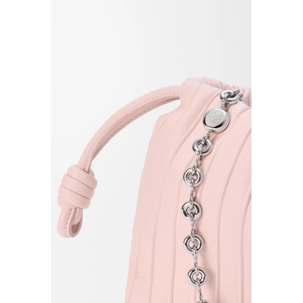 Loewe Mini Flamenco Pleats purse in nappa lambskin, Crystal Pink | Shoulder & Crossbody Bags | Coveti