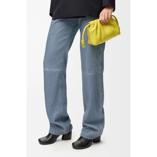 Loewe Mini Flamenco Pleats purse in nappa lambskin, Lemon | Shoulder & Crossbody Bags | Coveti