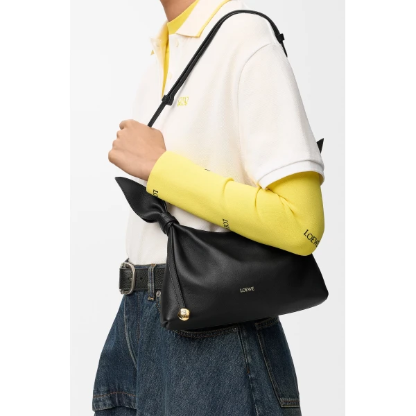 Loewe Mini Scarf bag in smooth calfskin, Black | Shoulder & Crossbody Bags | Coveti