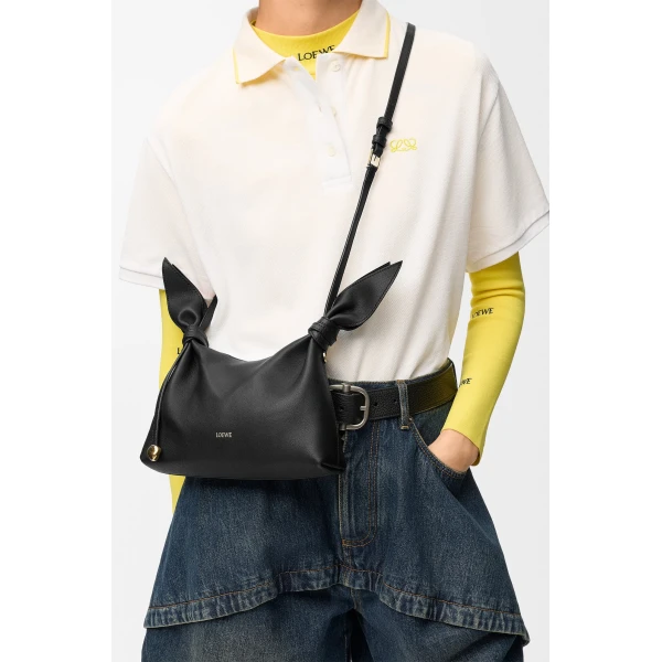 Loewe Mini Scarf bag in smooth calfskin, Black | Shoulder & Crossbody Bags | Coveti