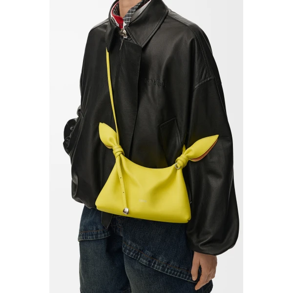 Loewe Mini Scarf bag in smooth calfskin, Lemon | Shoulder & Crossbody Bags | Coveti