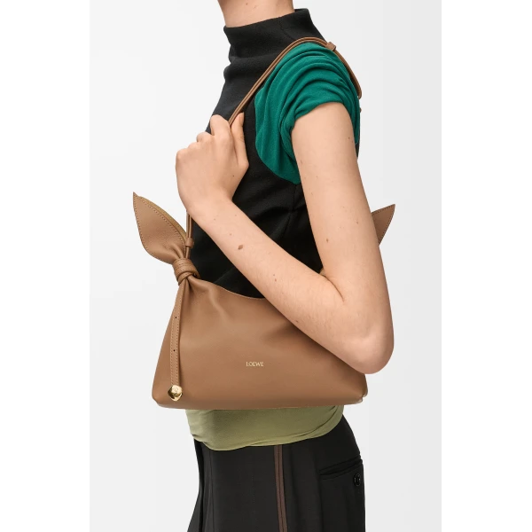 Loewe Mini Scarf bag in smooth calfskin, Mocha | Shoulder & Crossbody Bags | Coveti
