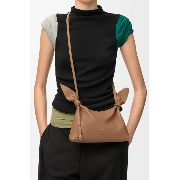 Loewe Mini Scarf bag in smooth calfskin, Mocha | Shoulder & Crossbody Bags | Coveti
