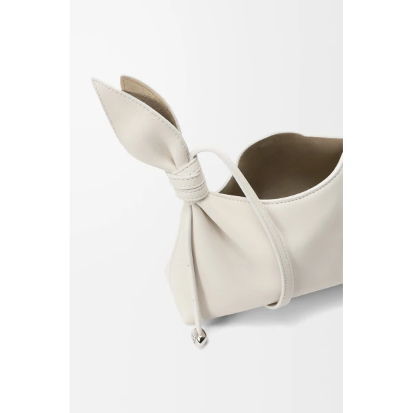 Loewe Mini Scarf bag in smooth calfskin, Soft White | Shoulder & Crossbody Bags | Coveti
