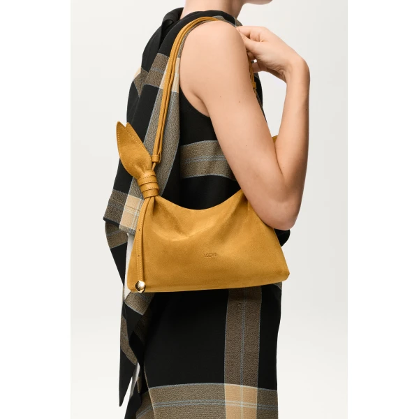 Loewe Mini Scarf bag in suede, Ochre | Shoulder & Crossbody Bags | Coveti