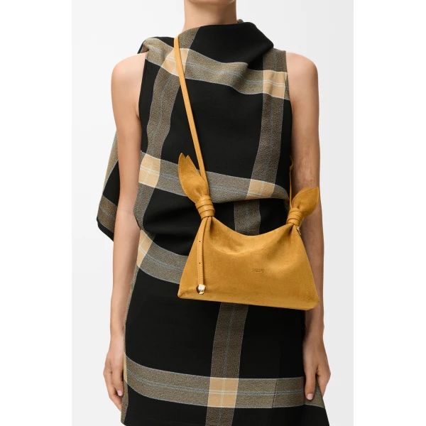 Loewe Mini Scarf bag in suede, Ochre | Shoulder & Crossbody Bags | Coveti
