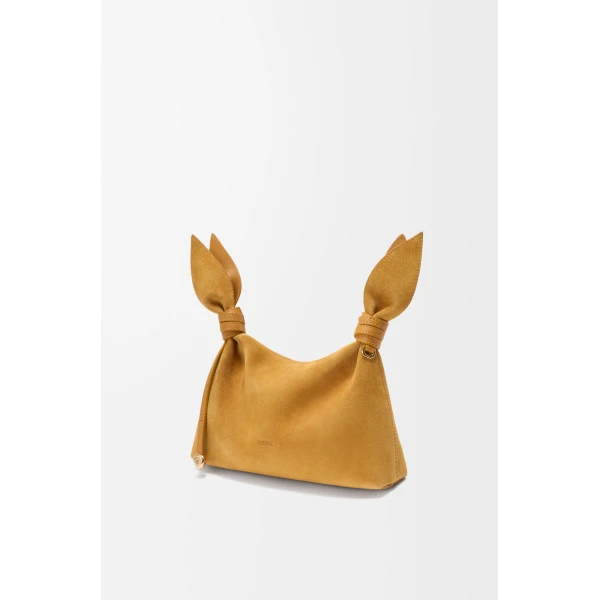 Loewe Mini Scarf bag in suede, Ochre | Shoulder & Crossbody Bags | Coveti