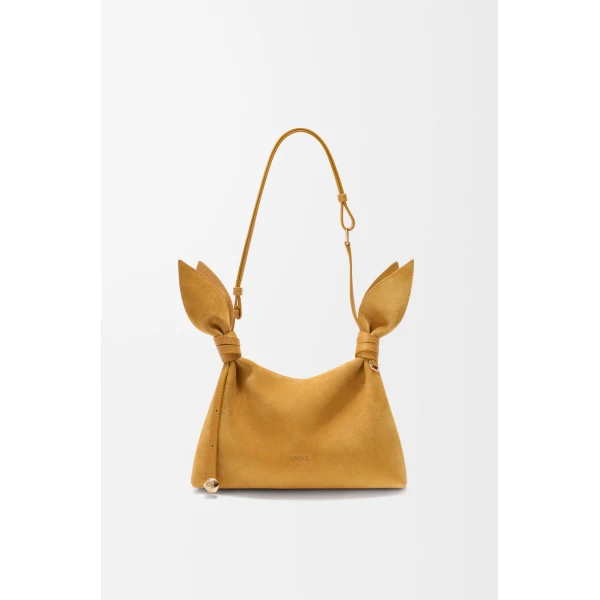 Loewe Mini Scarf bag in suede, Ochre | Shoulder & Crossbody Bags | Coveti