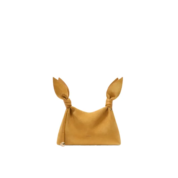Mini Scarf bag in suede, Ochre
