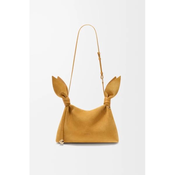 Loewe Mini Scarf bag in suede, Ochre | Shoulder & Crossbody Bags | Coveti