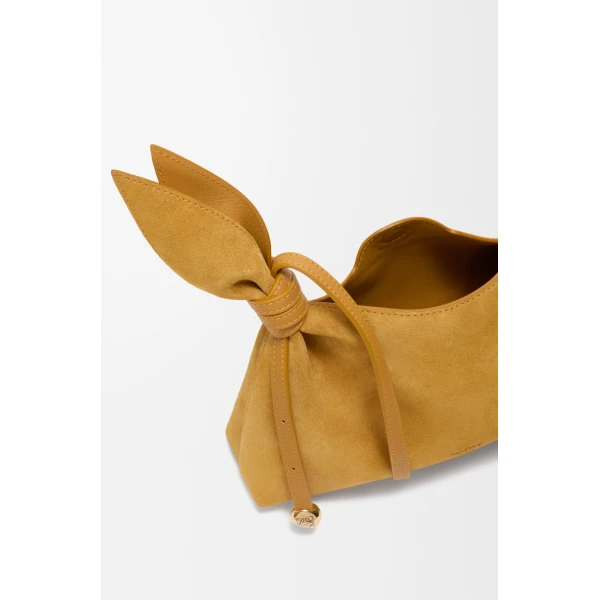 Loewe Mini Scarf bag in suede, Ochre | Shoulder & Crossbody Bags | Coveti