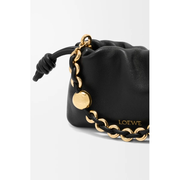 Loewe Nano Flamenco purse in mellow nappa lambskin, Black | Clutch Bags | Coveti
