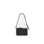 Loewe Rio pouch in classic calfskin and raffia, Black | Clutch Bags | Coveti