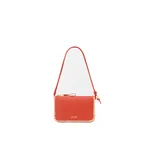 Loewe Rio pouch in classic calfskin and raffia, Deep Saffron | Clutch Bags | Coveti