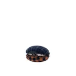 Loewe Shell minaudiere in check pattern textile and metal, Deep Navy/Multicolor | Mini Bags | Coveti