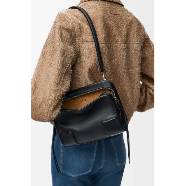 Loewe Small Amazona 180 bag in soft calfskin, Black | Totes & Top-Handle Bags | Coveti