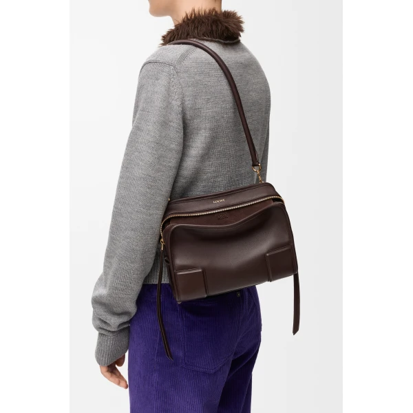 Loewe Small Amazona 180 bag in soft calfskin, Dark Chestnut | Totes & Top-Handle Bags | Coveti