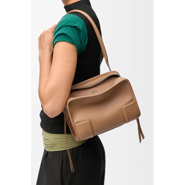Loewe Small Amazona 180 bag in soft calfskin, Mocha | Totes & Top-Handle Bags | Coveti
