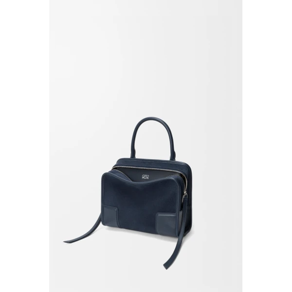 Loewe Small Amazona 180 bag in suede, Deep Navy | Totes & Top-Handle Bags | Coveti