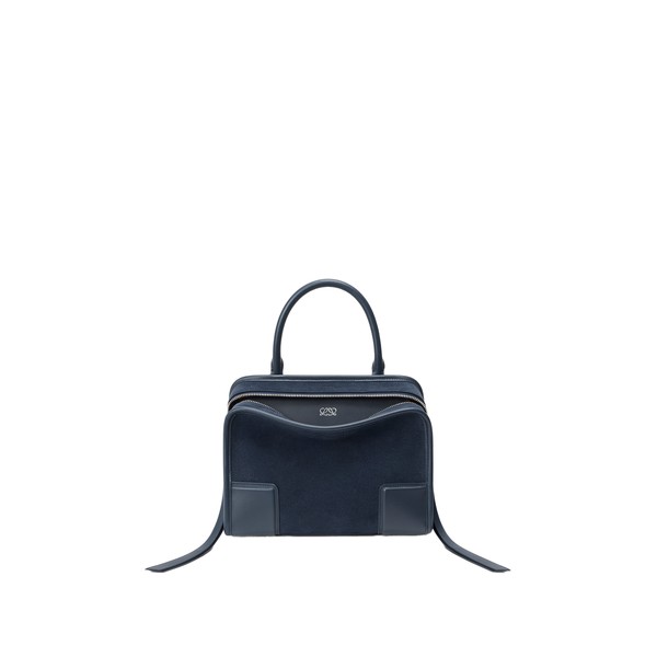 Loewe Small Amazona 180 bag in suede, Deep Navy | Totes & Top-Handle Bags | Coveti