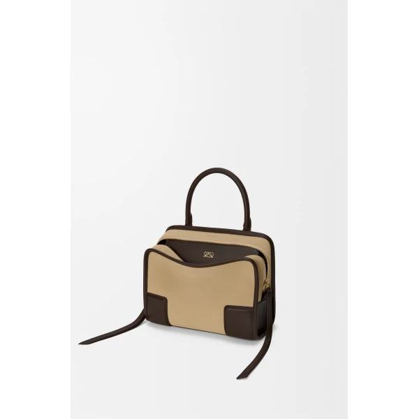 Loewe Small Amazona 180 bag in suede, Oro/Chocolat | Totes & Top-Handle Bags | Coveti