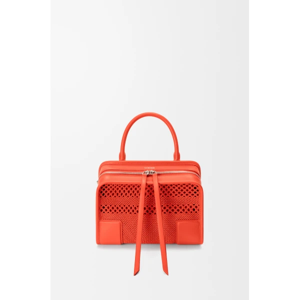 Loewe Small Amazona 180 bag in woven calfskin, Sunrise Orange | Totes & Top-Handle Bags | Coveti