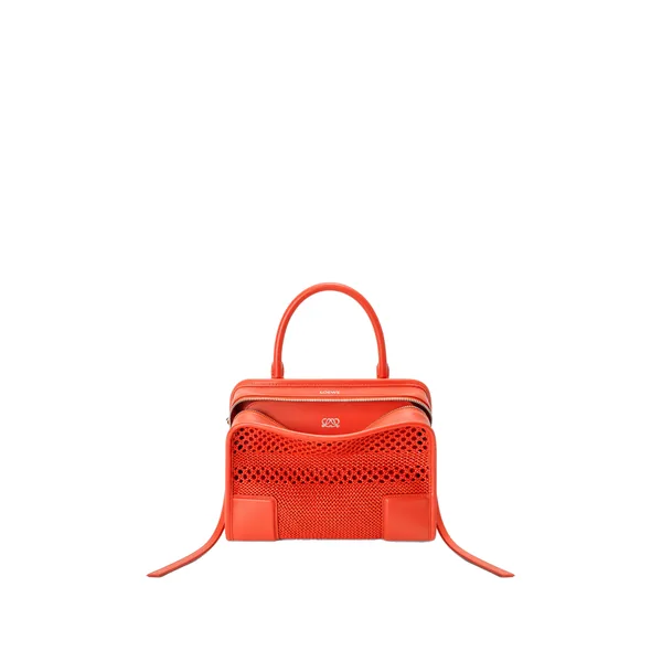 Loewe Small Amazona 180 bag in woven calfskin, Sunrise Orange | Totes & Top-Handle Bags | Coveti