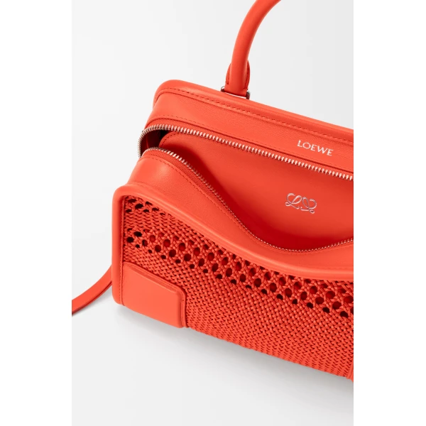 Loewe Small Amazona 180 bag in woven calfskin, Sunrise Orange | Totes & Top-Handle Bags | Coveti