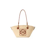 Loewe Small Anagram basket bag in iraca palm and calfskin, Natural/Tan | Totes & Top-Handle Bags | Coveti