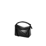 Loewe Small Puzzle Blown bag in glossy lambskin, Black | Shoulder & Crossbody Bags | Coveti