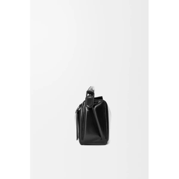 Loewe Small Puzzle Blown bag in glossy lambskin, Black | Shoulder & Crossbody Bags | Coveti